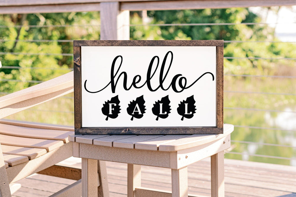 Fall Sign Making SVG | Hello Fall Cut File - So Fontsy
