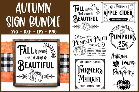 Fall Sign SVG Bundle | Autumn SVG SVG B Renee Design 