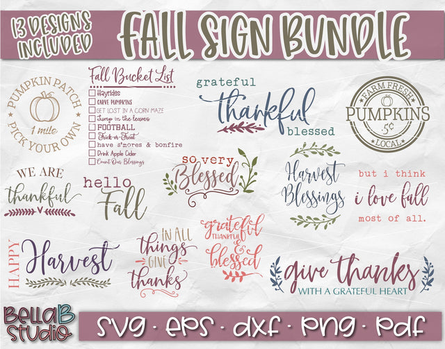 Fall Sign SVG Bundle, Fall SVG, Autumn SVG SVG TB Designs 