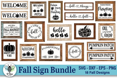 Fall Sign SVG Bundle | Farmhouse Signs | Fall SVG SVG B Renee Design 
