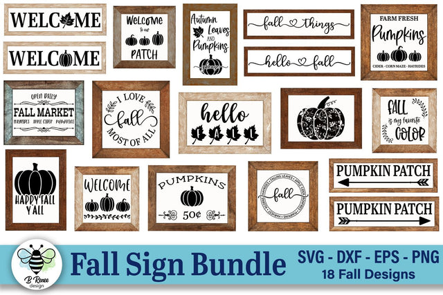 Fall Sign SVG Bundle | Farmhouse Signs | Fall SVG SVG B Renee Design 