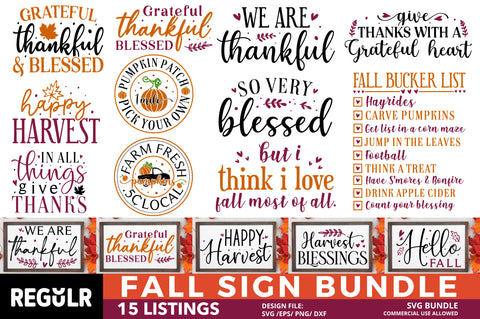 Fall Sign Svg Bundle SVG Regulrcrative 