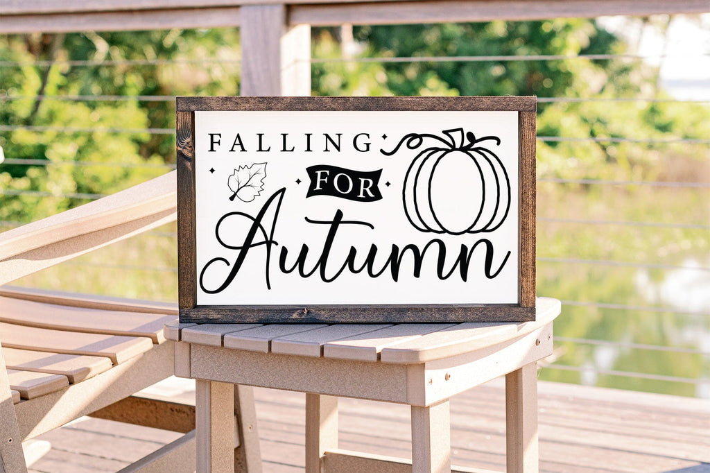 Fall Sign SVG - Falling for Autumn SVG - So Fontsy