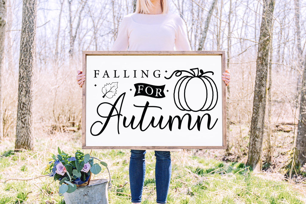 Fall Sign SVG - Falling for Autumn SVG - So Fontsy