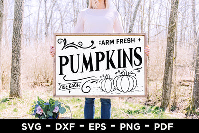 Fall Sign SVG, Farm Fresh Pumpkins SVG Cut File SVG CraftLabSVG 