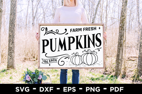 Fall Sign SVG, Farm Fresh Pumpkins SVG Cut File SVG CraftLabSVG 