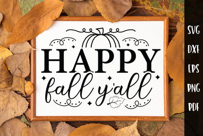 Fall Sign SVG - Happy Fall Y'all SVG SVG CraftLabSVG 