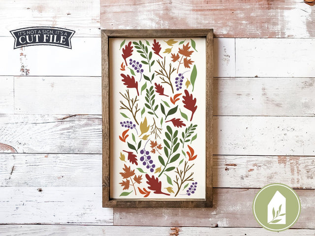 Fall Sign SVG | Leaf Pattern SVG | Farmhouse Sign Design SVG LilleJuniper 