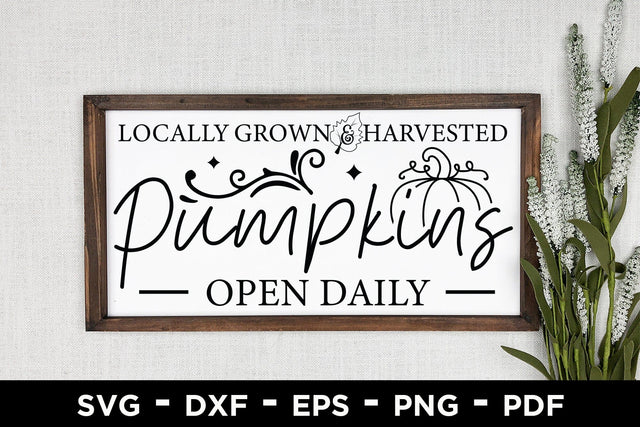 Fall Sign SVG, Locally Grown & Harvested Pumpkins SVG CraftLabSVG 