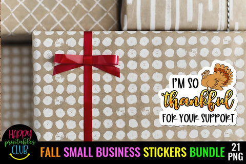 Fall Small Business and Packaging Stickers Bundle Cute SVG Happy Printables Club 