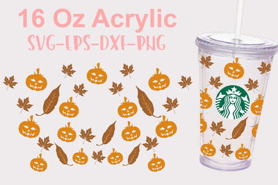 Fall Starbucks svg, 16 Oz Acrylic Fall Halloween svg, Halloween svg SVG Isabella Machell 