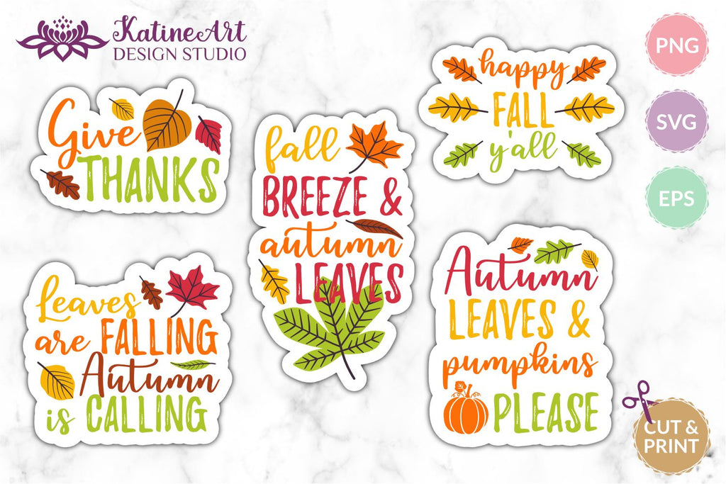 Fall sticker bundle Printable stickers Autumn Quotes Sayings Print and ...