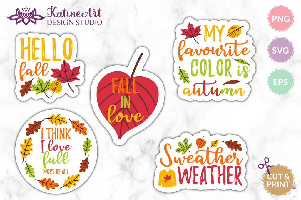 Fall Sticker Pdf Fall sticker bundle Printable stickers Autumn Quotes Sayings Print and ...