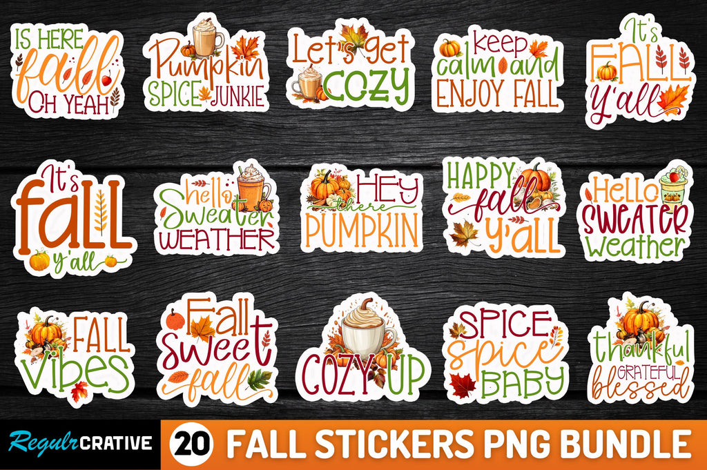 fall sticker bundle,Autumn Png Stickers bundle - So Fontsy