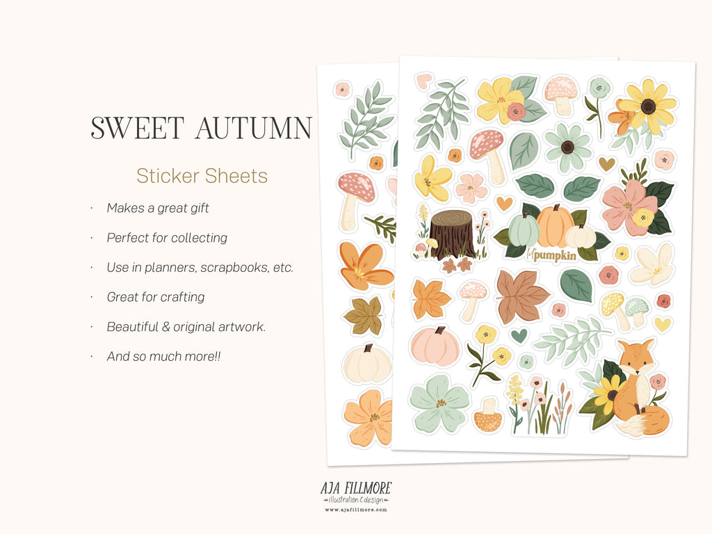 Fall Sticker Sheet Set - So Fontsy