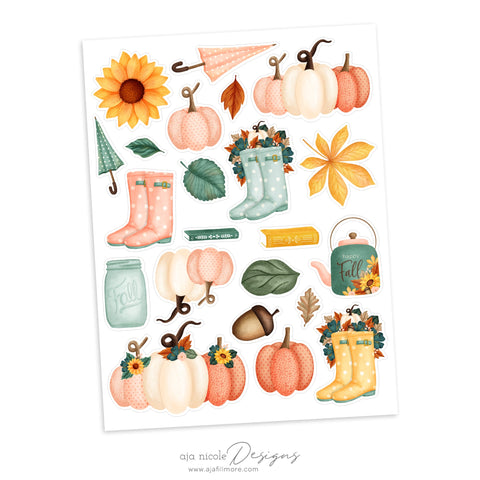 Fall Sticker Sheet SVG Aja Nicole Designs 