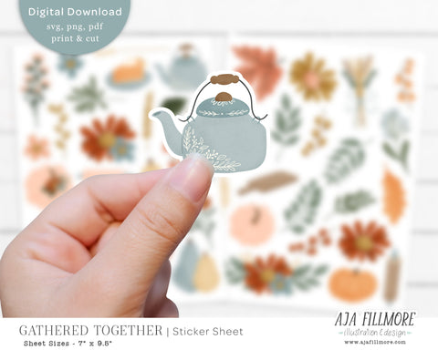 Fall Sticker Sheet SVG Aja Nicole Designs 