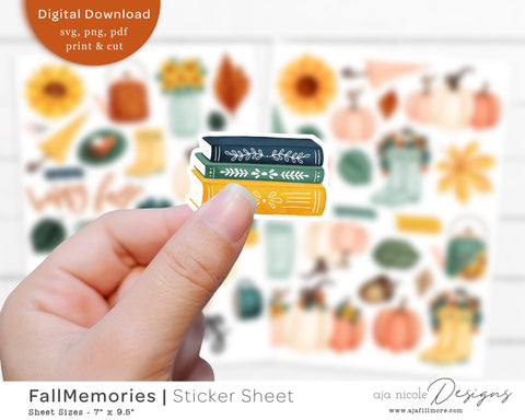 Fall Sticker Sheet SVG Aja Nicole Designs 