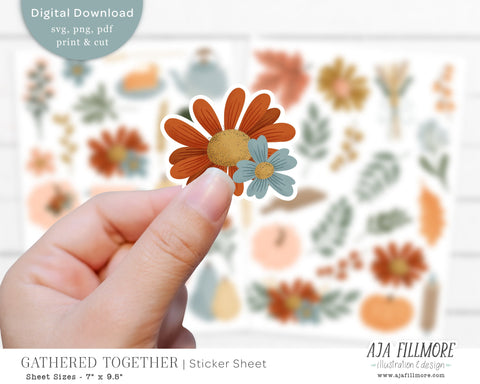 Fall Sticker Sheet SVG Aja Nicole Designs 