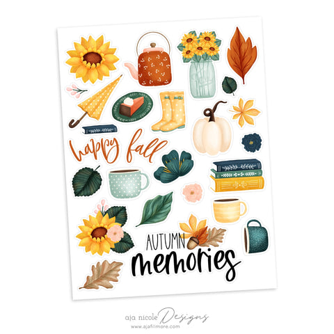 Fall Sticker Sheet SVG Aja Nicole Designs 