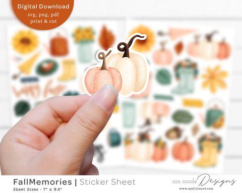 Fall Sticker Sheet SVG Aja Nicole Designs 