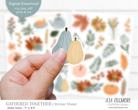 Fall Sticker Sheet SVG Aja Nicole Designs 