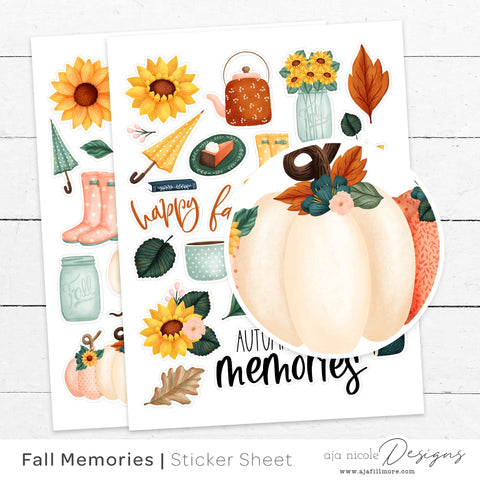 Fall Sticker Sheet SVG Aja Nicole Designs 