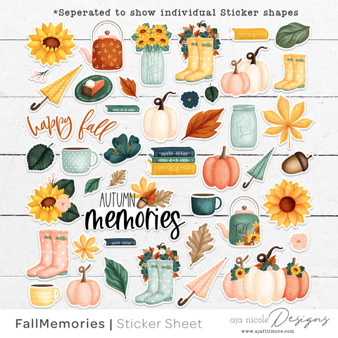 Fall Sticker Sheet SVG Aja Nicole Designs 