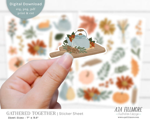 Fall Sticker Sheet SVG Aja Nicole Designs 