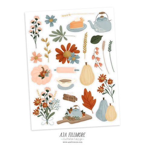Fall Sticker Sheet SVG Aja Nicole Designs 