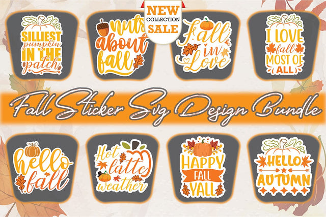 Fall Sticker Svg Design Bundle SVG Creativeart88 