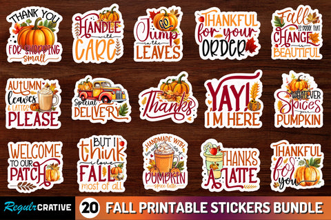 Fall Stickers Bundle Sublimation Regulrcrative 