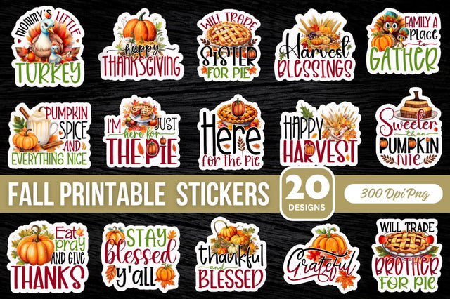 Fall Stickers Bundle Sublimation Regulrcrative 