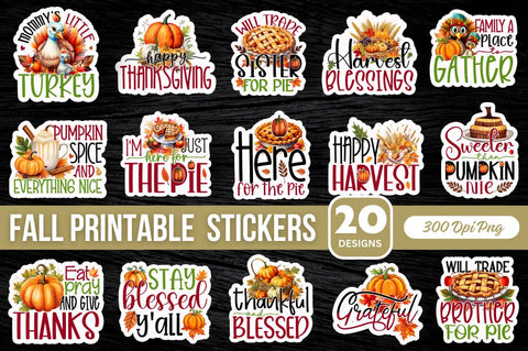 Fall Stickers Bundle Sublimation Regulrcrative 