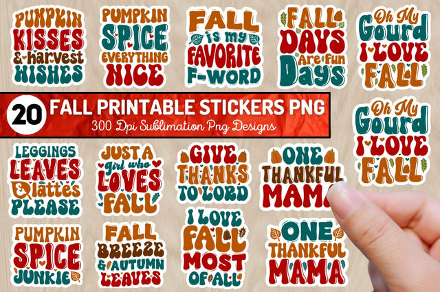 Fall Stickers Png Bundle Sublimation Regulrcrative 