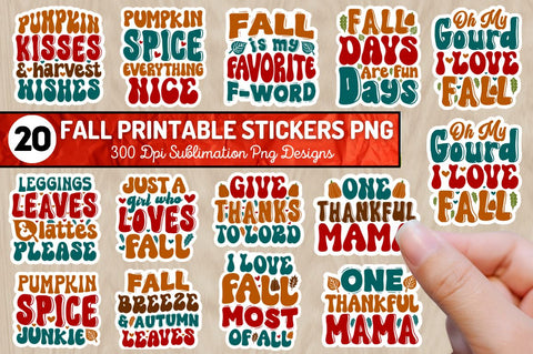 Fall Stickers Png Bundle Sublimation Regulrcrative 