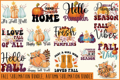 Fall Sublimation Bundle, Autumn Sublimation Bundle Sublimation Rupkotha 