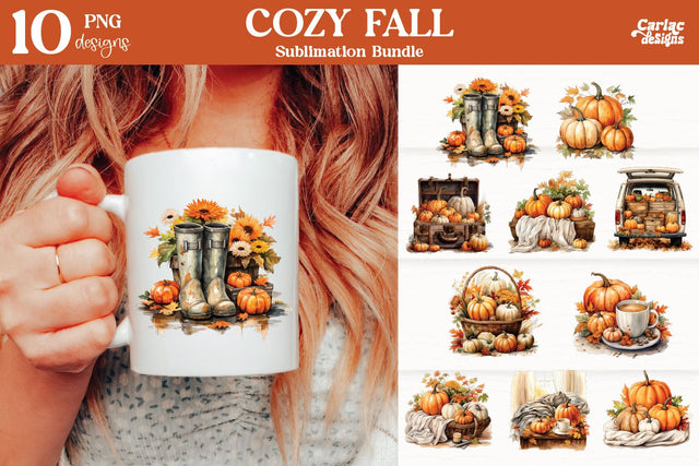 Fall Sublimation Bundle | Fall Illustrations PNG Bundle Sublimation Carla C Designs 