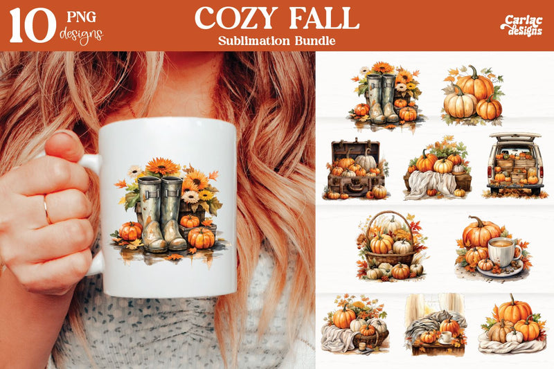 Fall Sublimation Bundle | Fall Illustrations PNG Bundle Sublimation Carla C Designs 