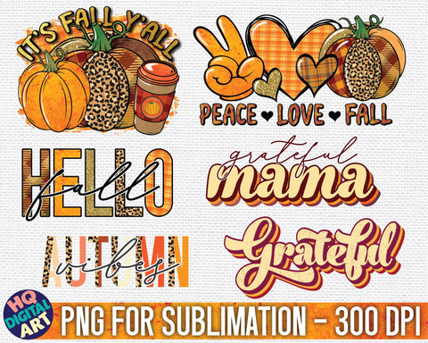Fall Sublimation Bundle PNG | 22 designs Sublimation HQDigitalArt 