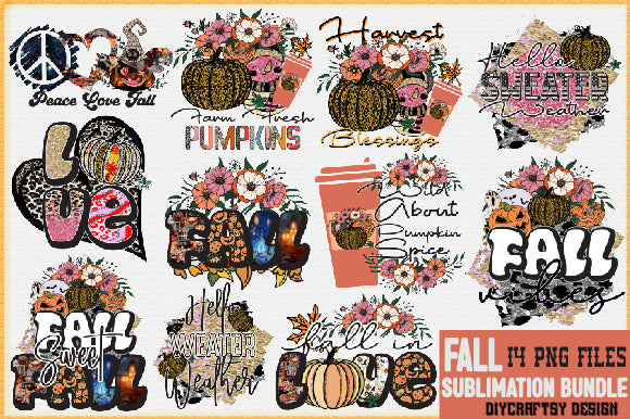 Fall Sublimation Bundle Sublimation Creativeart88 