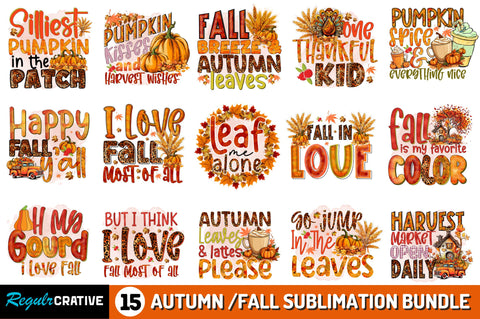 Fall Sublimation Bundle Sublimation Regulrcrative 