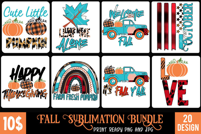 Fall Sublimation Bundle ,Thanksgiving Sublimation Design , Fall 20 Sublimation Design Sublimation BlackCatsMedia 