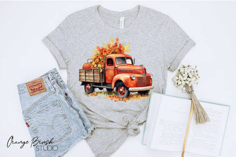 Fall Sublimation Bundle, Watercolor Autumn Clipart PNG Sublimation OrangeBrushStudio 