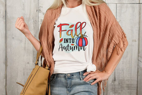 Fall Sublimation Design, Fall into Autumn PNG Sublimation CraftLabSVG 