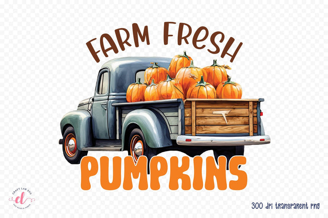 Fall Sublimation Design | Farm Fresh Pumpkins Sublimation CraftLabSVG 