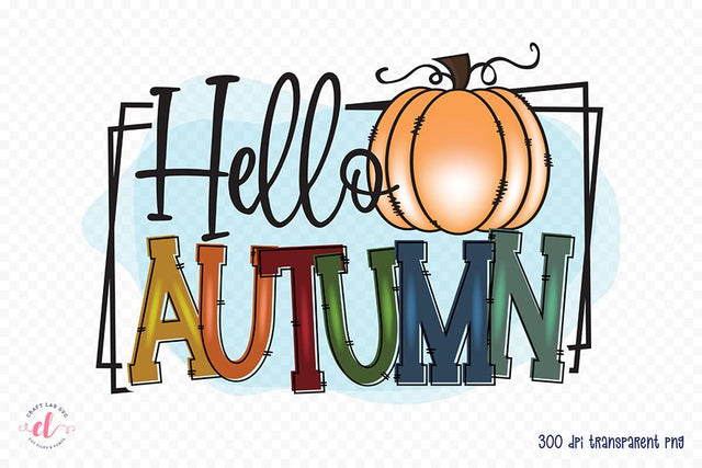Fall Sublimation Design, Hello Autumn PNG Sublimation CraftLabSVG 