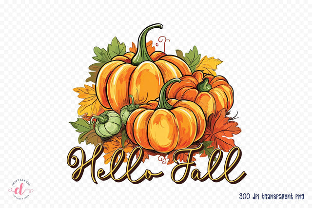 Fall Sublimation Design - Hello Fall PNG Sublimation CraftLabSVG 