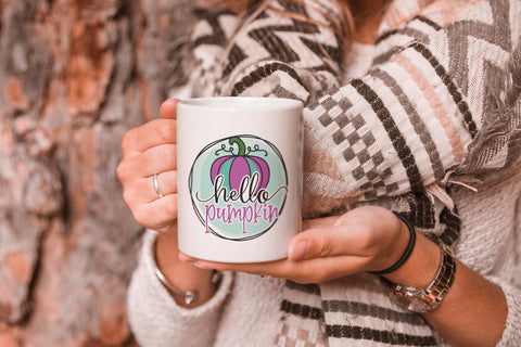 Fall Sublimation Design - Hello Pumpkin PNG Sublimation CraftLabSVG 