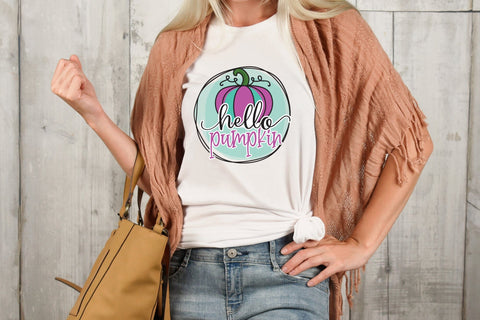 Fall Sublimation Design - Hello Pumpkin PNG Sublimation CraftLabSVG 